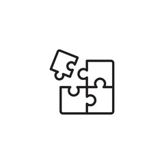 Unfinished jigsaw puzzle solution conceptual problem solving idea isolated on white background