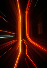 Poster - abstract background with blurred light lines . Generative AI