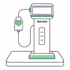 Aufkleber - Modern docking station with clean line art design on a white background