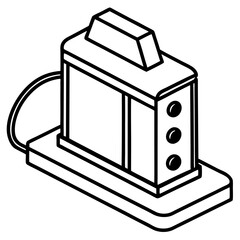 Aufkleber - Modern docking station with clean line art for technology and connectivity