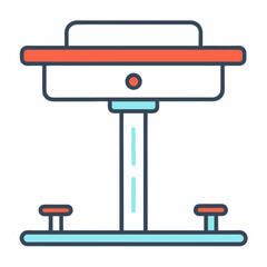 Poster - Modern line art icon of a standing desk for office and remote work
