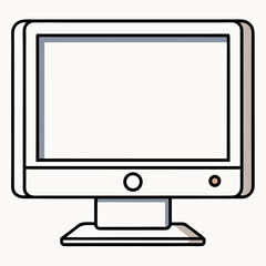 Fototapete - Clean outline icon of an all in one computer on a white background