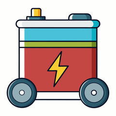 Poster - Clean electric scooter battery icon on a white background for modern transportation concepts