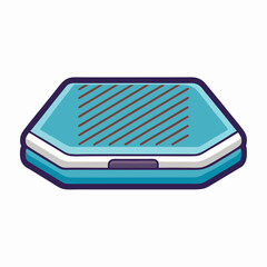 Aufkleber - Minimalist illustration of a white laptop cooling pad