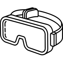 Aufkleber - Modern vr headset outline illustration for technology and gaming promotions