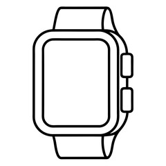 Aufkleber - Modern smartwatch outline illustration on a clean white background