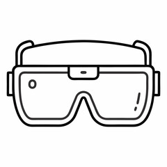 Fototapete - Modern outline style smart glasses icon on a clean white background