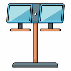 Aufkleber - Minimalist dual monitor stand for workspace setup
