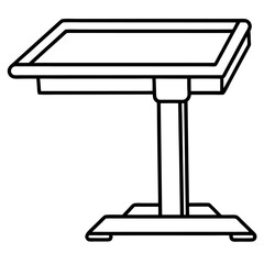 Aufkleber - Modern line art icon of a standing desk for office or home use