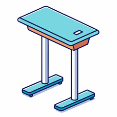 Aufkleber - Modern line art icon of a standing desk for office and remote work