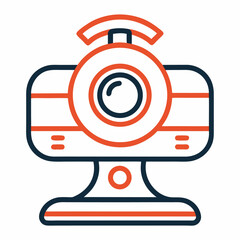 Aufkleber - Clean line art webcam icon on a white background