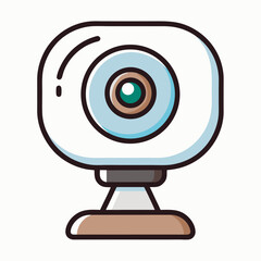 Aufkleber - Clean line art icon of a modern webcam on a white background