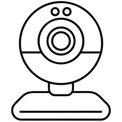 Aufkleber - Modern minimalist webcam icon with clean line art on a white background
