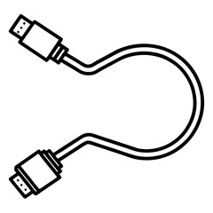 Aufkleber - Simple line art icon of an hdmi cable connector on a clean white background
