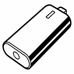 Fototapete - Simple outline illustration of a portable power bank device