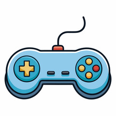 Aufkleber - Minimalist line art game controller icon on a clean white background