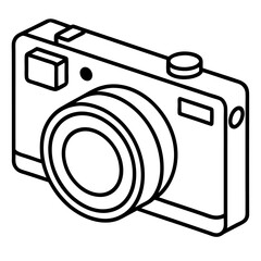 Fototapete - Minimalist digital camera outline illustration with clean lines