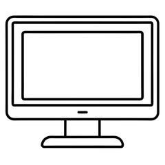 Aufkleber - Modern flat line style computer monitor icon on a clean white background