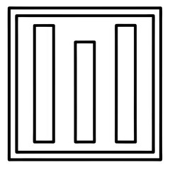 Poster - Abstract graphic design featuring three vertical bars of increasing height and outline style