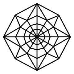 Fototapete - Abstract radar chart graphic with a circular outline and radiating lines
