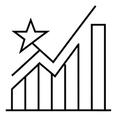 Fototapete - Abstract line graph illustrating positive performance trends and growth