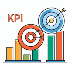 Fototapete - Modern bar chart illustrating key performance indicators and business growth