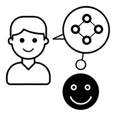Fototapete - Customer feedback analysis with a positive sentiment bubble chart and silhouette