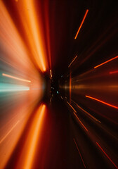 Poster - abstract background with blurred light lines . Generative AI