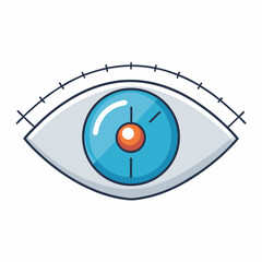 Aufkleber - Modern eye icon with a subtle upward trend graph for insight and analysis