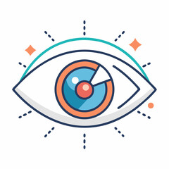 Fototapete - Modern eye icon with a subtle upward trend graph representing insight and growth