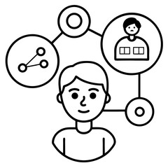 Fototapete - User avatar inside a speech bubble representing persona information and communication