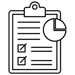 Leinwandbilder - Simple line art illustration of a clipboard with a document and pen