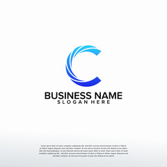 Aufkleber - Modern C initial technology logo template, C letter logo symbol, Logo symbol icon