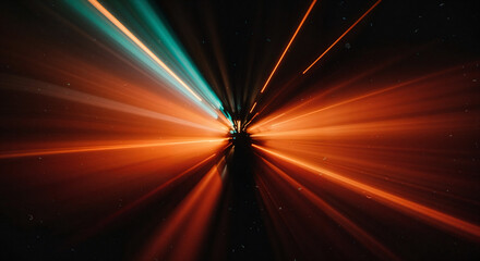 Poster - abstract background with blurred light lines . Generative AI