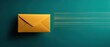 © felix_brönnimann - Envelope sending message with speed lines on teal background, digital communication concept, fast delivery service, mail sending, online correspondence.