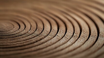 Poster - Mesmerizing brown concentric circles pattern with ripple effect and soft shadows creating depth and movement, abstract macro photography background.