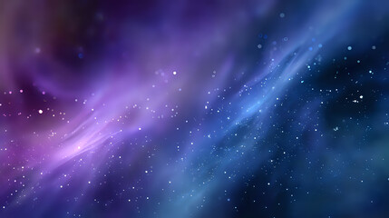 Poster - Cosmic space background with vibrant blue and purple nebula clouds, glowing stars and dynamic light streaks across dark galaxy atmosphere.