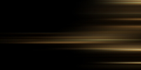 Poster - Bright golden horizontal light streaks over a dark black background
