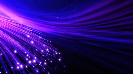 Poster - Vibrant purple light trails flowing dynamically against a dark background, creating a sense of motion