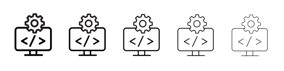 Programmer icon flat illustration set logo