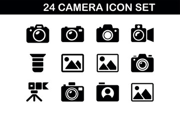 Poster - 24 Camera Icon Set - Minimal, Modern, Editable Design