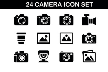 Poster - 24 Camera Icon Set - Minimal, Modern, Editable Design