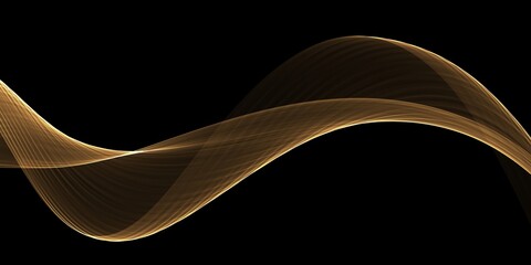 Leinwandbilder - Glowing golden magic light effect. Graphics of neon lines motion. Abstract light lines of movement and speed.