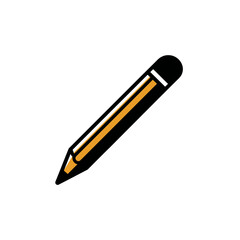 Poster - Pencil icon draws line minimalist simple isolated white background vector art