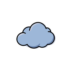 Poster - Cloud icon depicts weather forecast concept symbol simple white background graphic