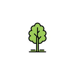 Poster - Simple tree stands alone against plain background illustration vector