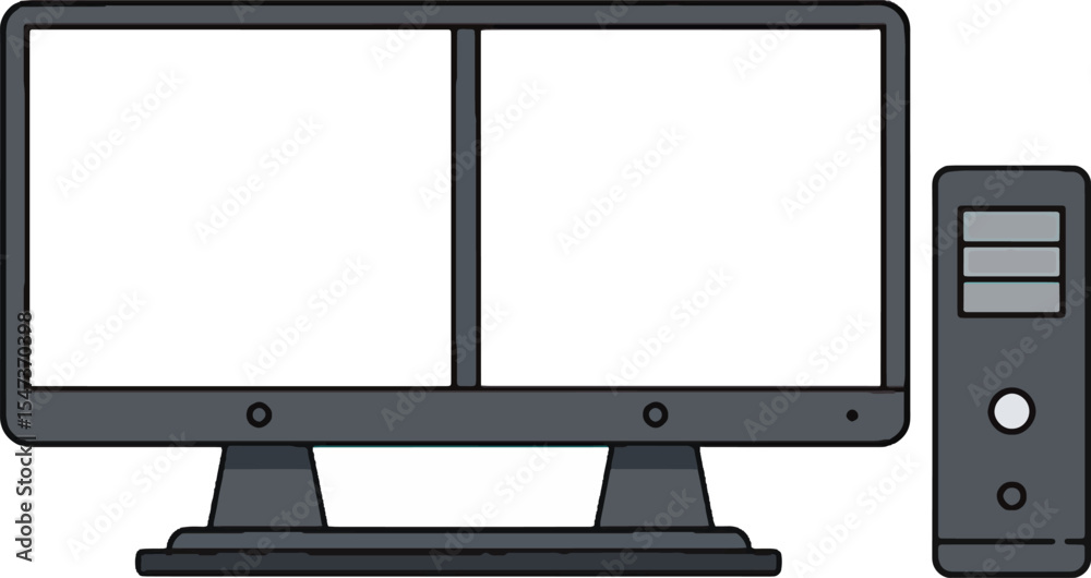 Dual Monitor Desktop Computer Setup Improve Productivity and Efficiency ...