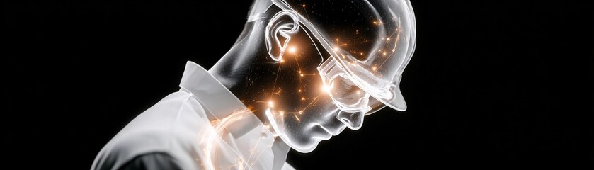 Poster - The fusion of Generative AI with AI Intelligence captured in an editorial photography style, highlighting the cutting-edge technology and innovative applications in modern industries, featuring