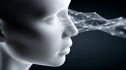 Poster - The fusion of Generative AI with AI Intelligence captured in a magazine photography style, emphasizing the impact and potential of AI-driven solutions in various sectors, with sleek visuals and
