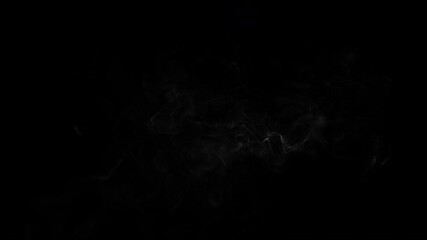Wall Mural - fast smoke wisps burst on black background